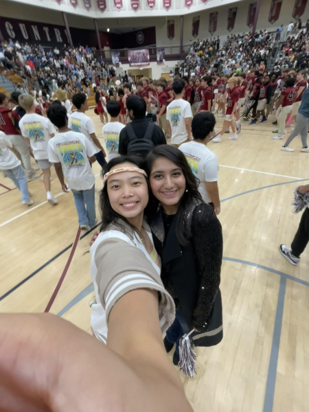 Spirit Ambassadors Linzi Huang and Nazeefa Loladia at the 2024 Homecoming Pep Rally. (Nazeefa Loladia)

