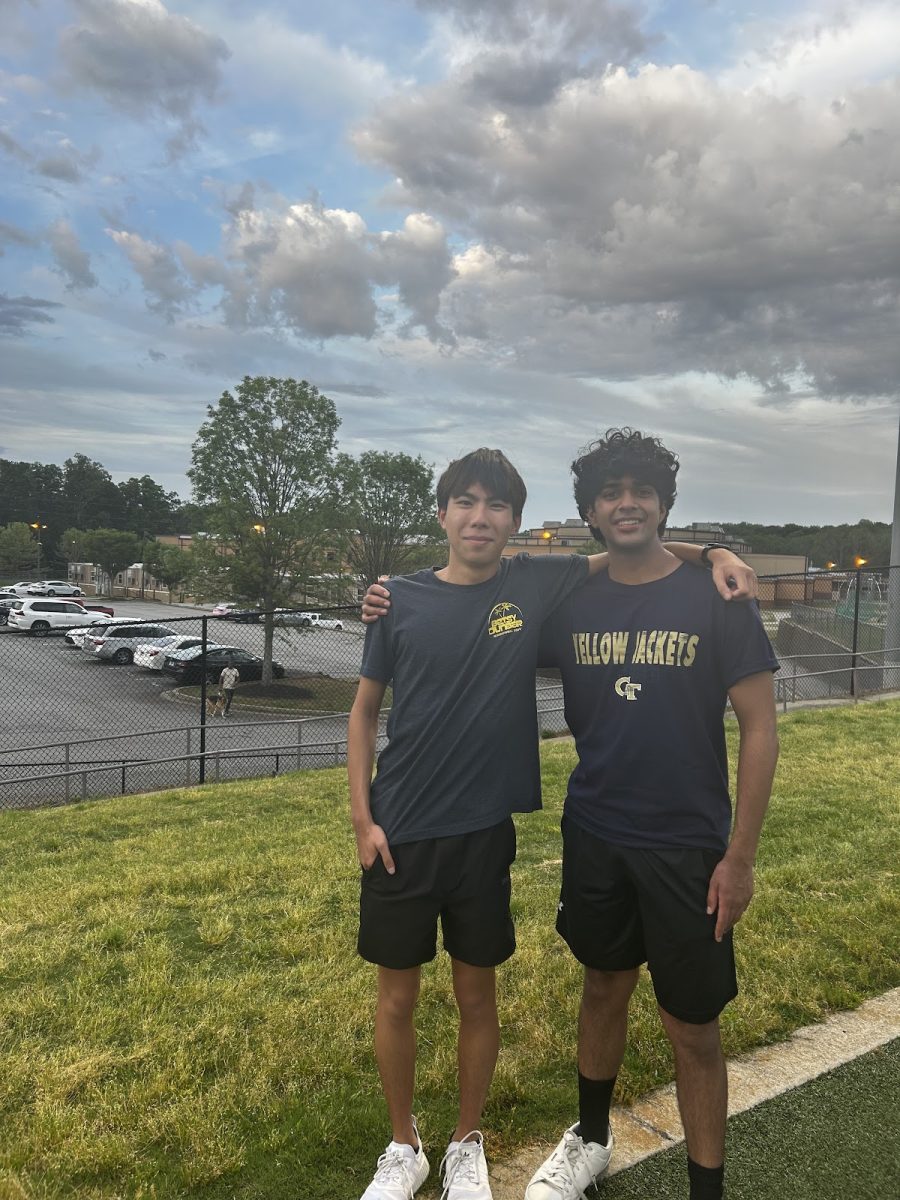 Josh Mui and Sudarshan Prasanna at Senior Sunset (Mira Thakkar/The Lambert Post)