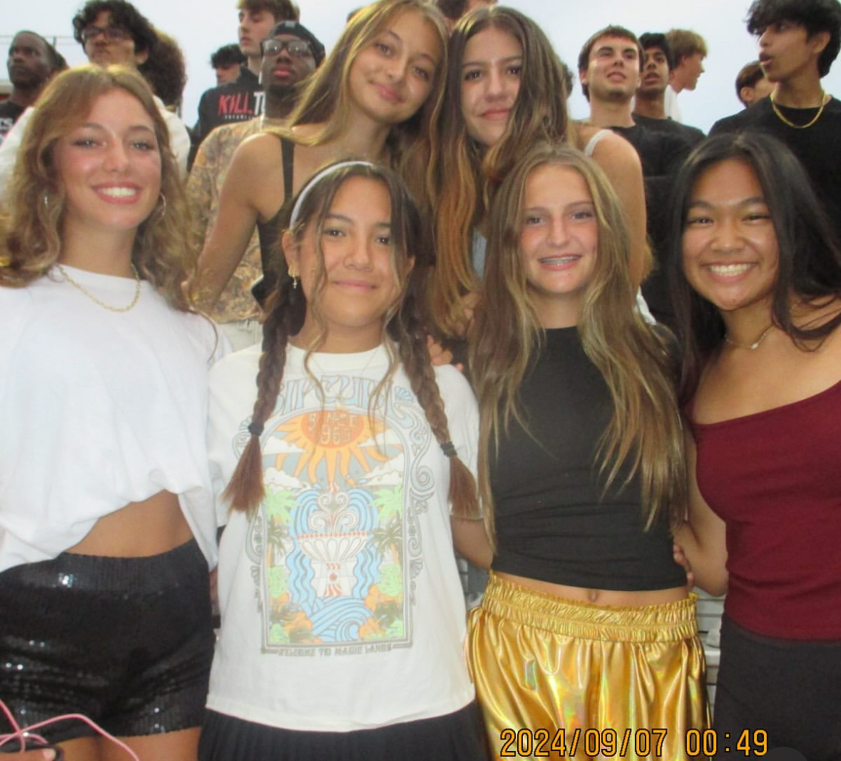 Gabby Ortlep and her friends at the football game and having fun with the themes (Photo: Gabby Ortlep).