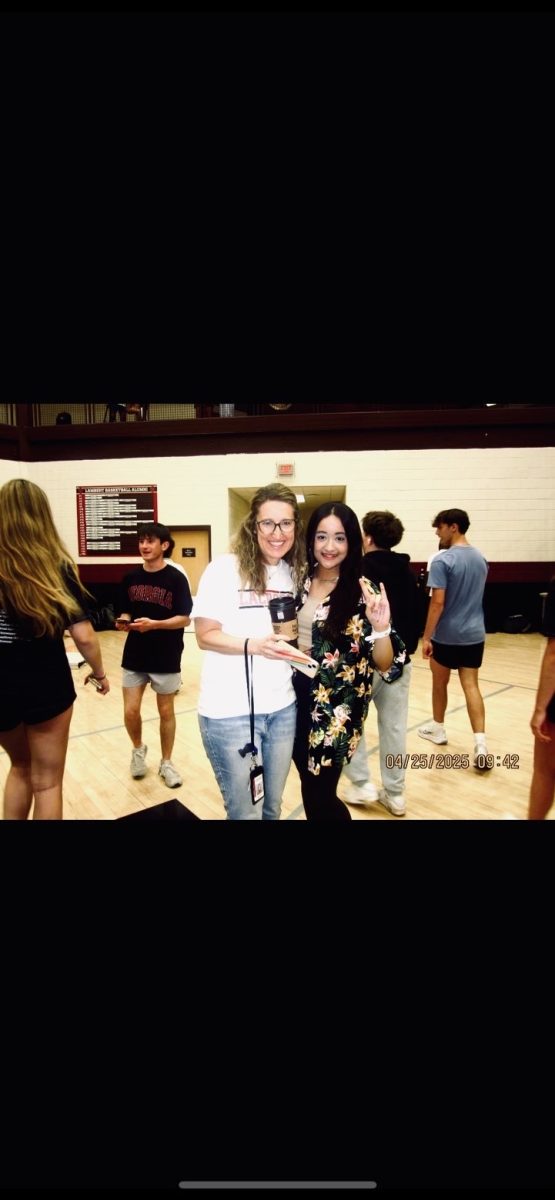 Sakinah Khuram and Laura Goode at a pep rally. (Sakinah Khuram).