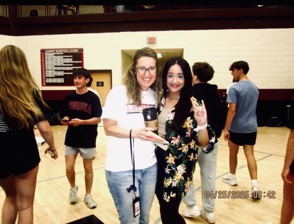 Sakinah Khuram and Laura Goode at a pep rally. (Sakinah Khuram).