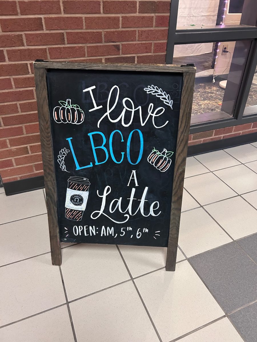 The image shows the Lambert Branding Company’s fall-themed display for its latte(The Lambert Post/Eera Ingle).