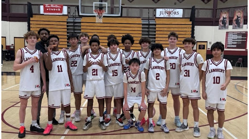 The undefeated freshmen boys basketball team (Lambert Basketball).
