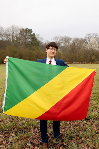 Kenny Hayes with the Republic of Congo flag (Kenny Hayes).